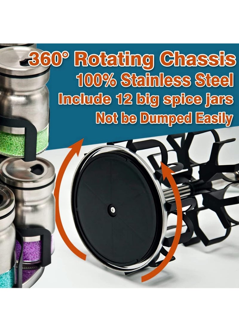 Generic - Spice Set With Rotating Stand - 12 Pcs - Stainless Steel - Image 1