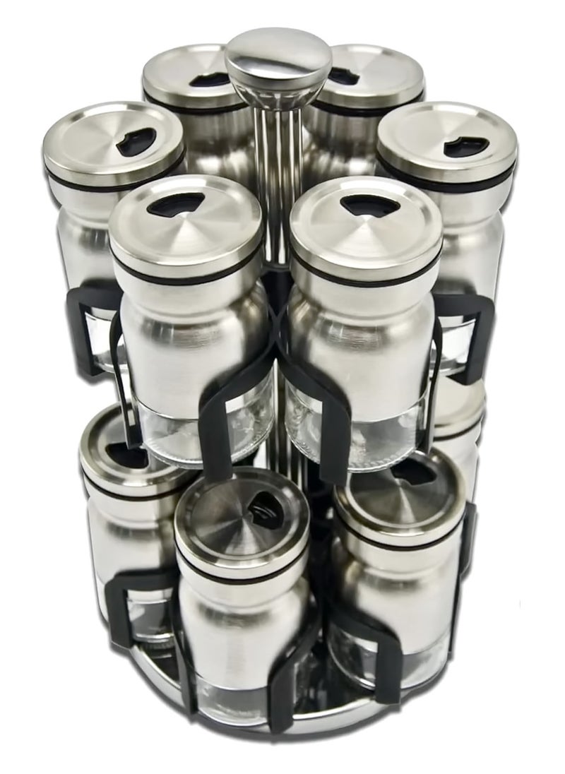 Generic - Spice Set With Rotating Stand - 12 Pcs - Stainless Steel - Image 1