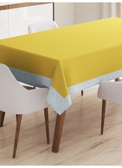 Bianca BIANCA Vinyl PVC Dining Table Cover Easy to Clean Table Cloth -1Pc 4-6 Seater (Classic-Clear) Polka Dot-Yellow  - Image 1