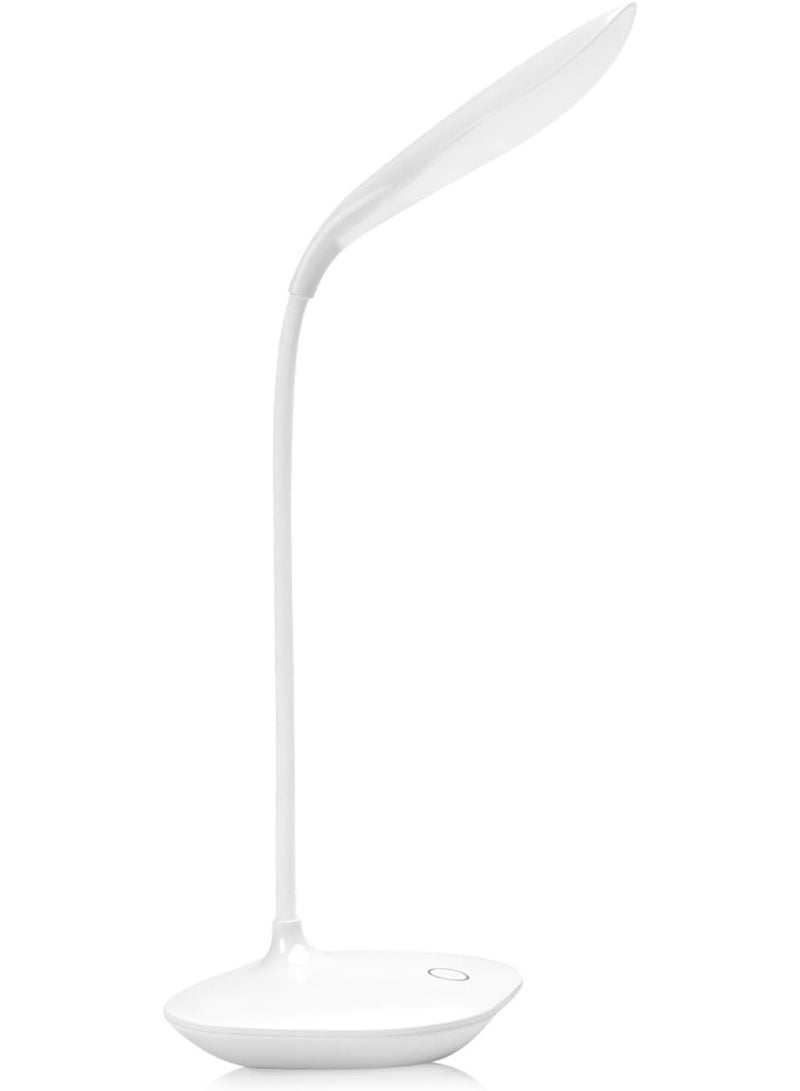 Desk Lamp, USB Portable Eye-Care LED Desk Lamp, 3 Levels Dimmer Suitable for Reading/Relaxation/Bed Rest, Night Light, Flexible Neck, Touch Sensitive Control Panel - Image 1