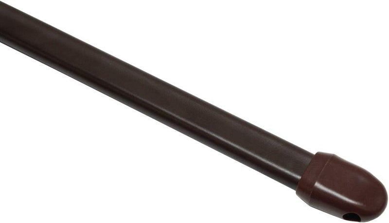 Gardinia Window Sash Rod, 2-Pack, Incl. Plastic End Pieces and Screw Hooks, Extendable, ∅ 11 mm, Length 40-65 cm, Metal/Plastic, Brown - Image 1