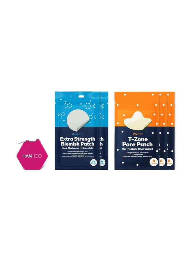 HANHOO Tzone Pore Patch On The Go Blemish Patch And Extra Strength Blemish Patch Bundle Hydrocolloid Patches For Blemishes Oily Tzone And Blackheads 204 Total Blemishes Patches - Image 1