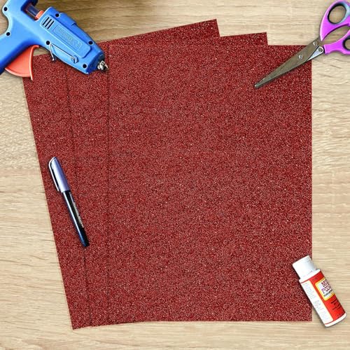 SANZIX 25 Sheets Red Glitter Cardstock Paper- 8.2"x11.7", 110lb 300 GSM, A4 Heavyweight Sparkle Glitter Paper | Red Card Stock Perfect for Cricut, Scrapbook, DIY Crafts, Christmas Gifts & Cards - Image 5