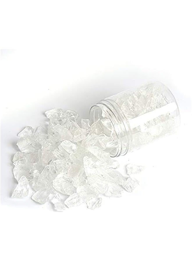 ماركة غير محددة حصى زجاج نار عاكس عالي اللمعان، احجار كريمة النار وقطرات النار، رقائق احجار زجاج النار لحفرة النار وحوض السمك والحديقة، 1-2 سم، 580 غرام/1.27 باوند (كريستال)  - Image 4