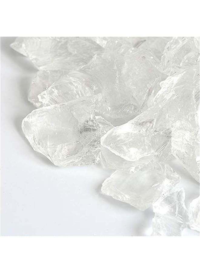 ماركة غير محددة حصى زجاج نار عاكس عالي اللمعان، احجار كريمة النار وقطرات النار، رقائق احجار زجاج النار لحفرة النار وحوض السمك والحديقة، 1-2 سم، 580 غرام/1.27 باوند (كريستال)  - Image 1
