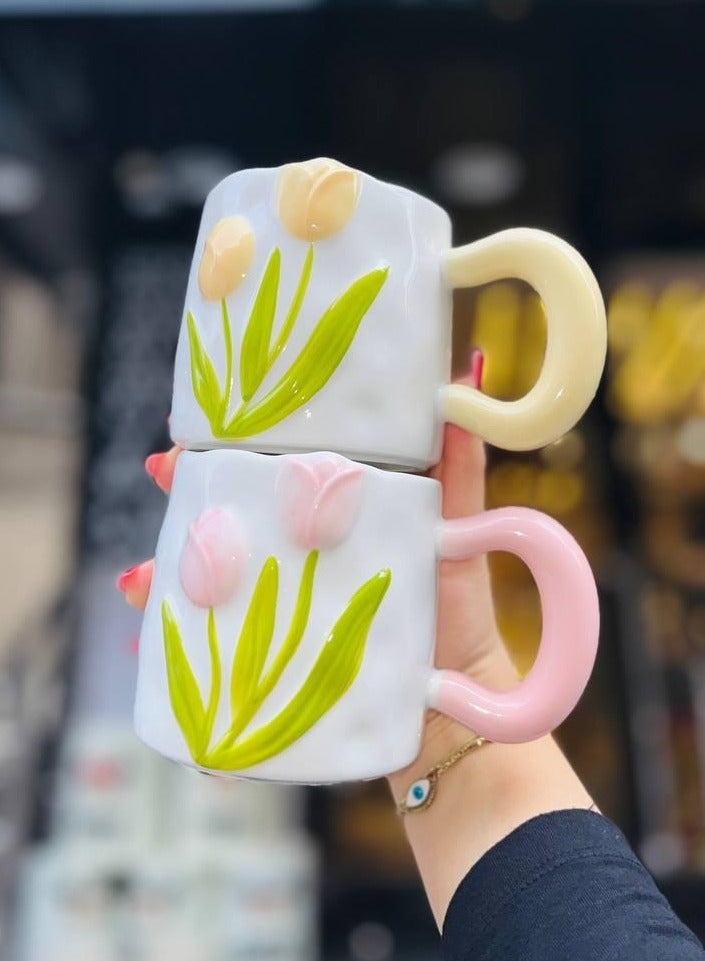 🌷✨ Tulip Relief Ceramic Mugs – Luxury in Every Detail ✨🌷 - Image 5