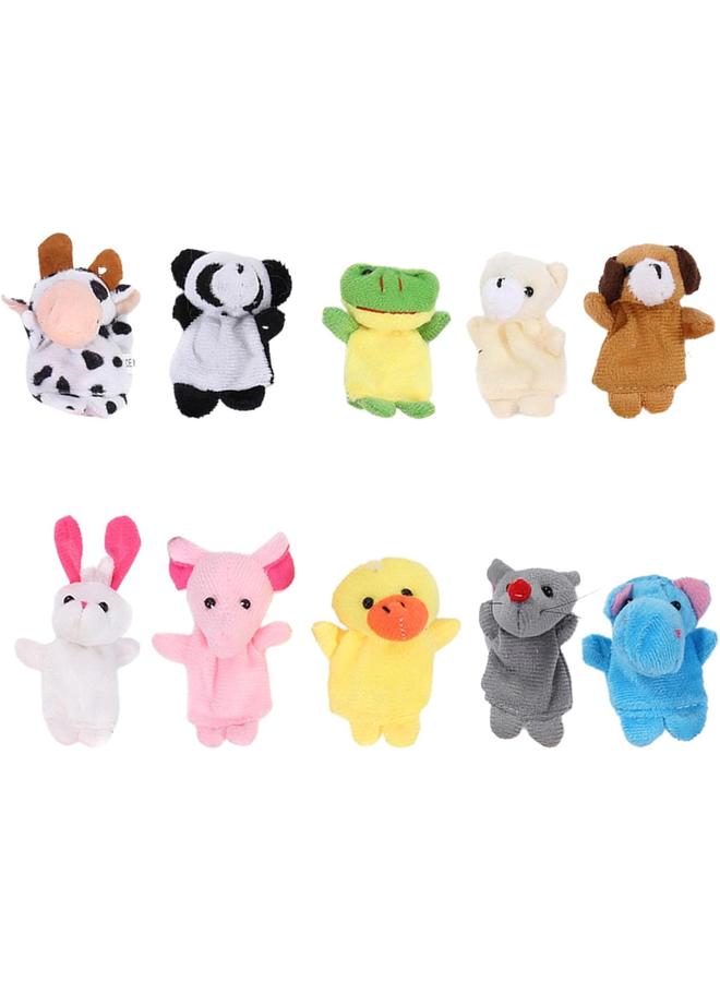 دمى الأصابع - مجموعة من 10 دمى لأصابع حيوانات لوقت القصة دمى ناعمة كأدوات للعرائس، تُستخدم كحشوات لسلال العيد وألعاب العروض ودعائم للصور - Image 1