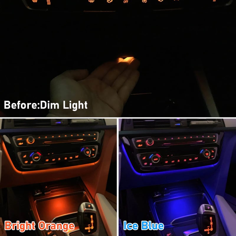 Jaronx Compatible with BMW LED Console Ambient Light for 1' F20 F21, 2' F22 F23, 3' F30 F31 F80, 4' F32 F33, Center Console Ambient Lights LED with Dual Color Lighting - Image 3