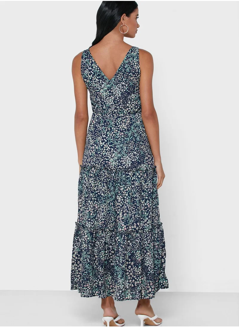 VERO MODA Ruffle Hem Printed Dress