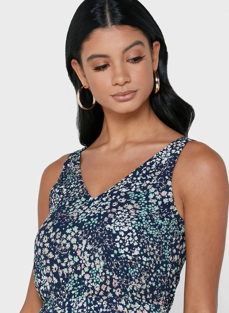 VERO MODA Ruffle Hem Printed Dress
