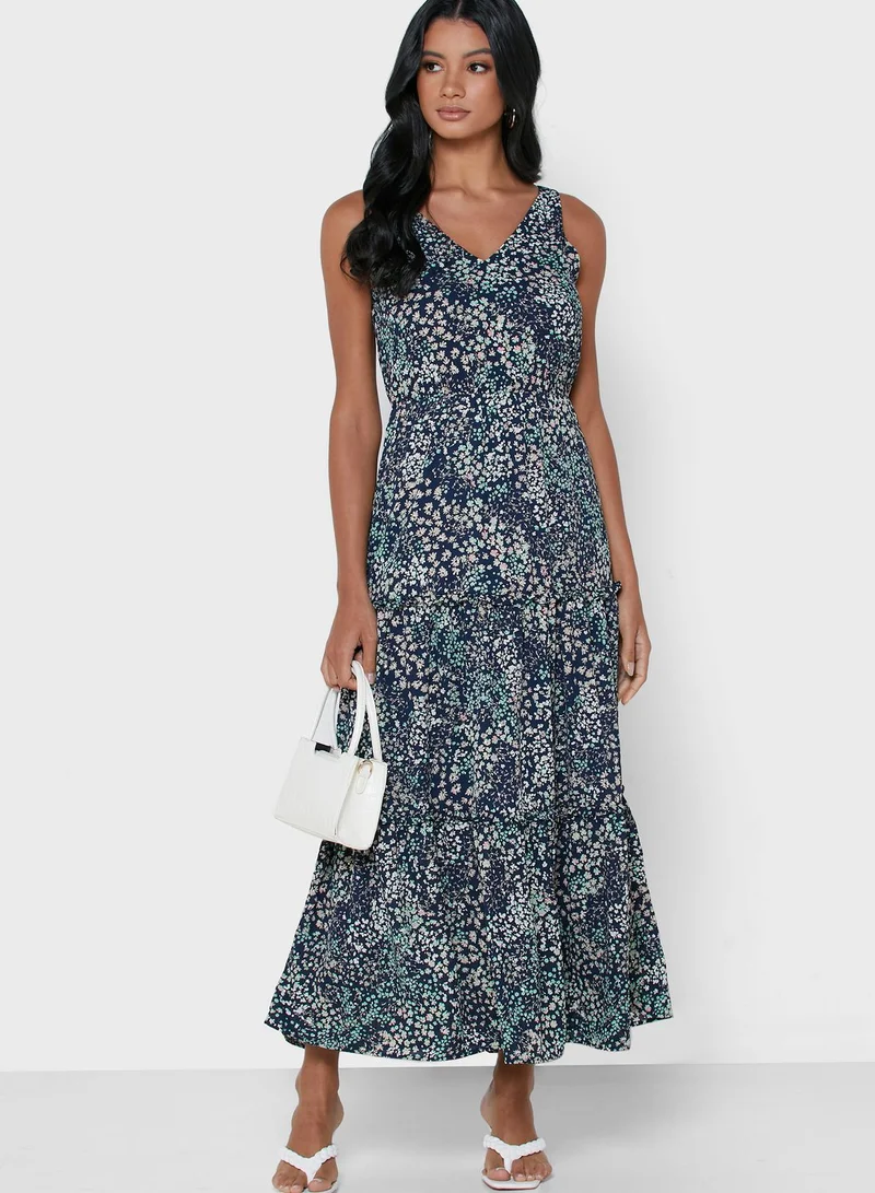 VERO MODA Ruffle Hem Printed Dress