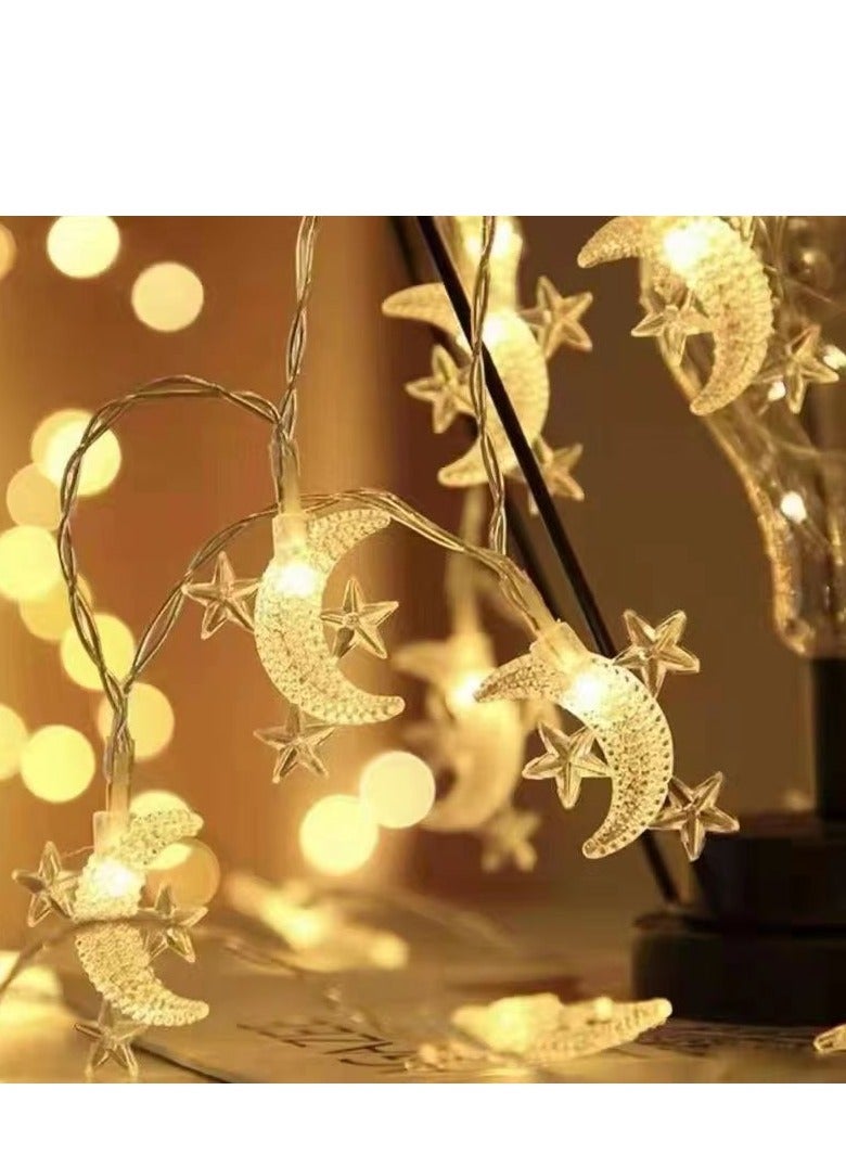 general 10m 80 LED Moon String Light USB Powered Moon Mini Star Fairy Tale Light is suitable for patio garden, wedding garden decoration, party festival lighting - Image 1