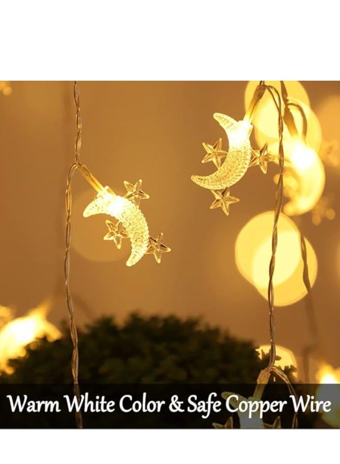 general 10m 80 LED Moon String Light USB Powered Moon Mini Star Fairy Tale Light is suitable for patio garden, wedding garden decoration, party festival lighting - Image 2