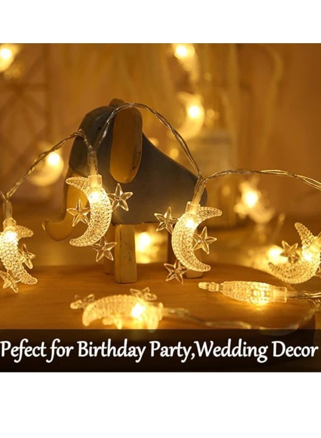 general 10m 80 LED Moon String Light USB Powered Moon Mini Star Fairy Tale Light is suitable for patio garden, wedding garden decoration, party festival lighting - Image 3