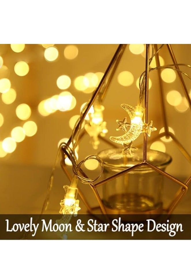 general 10m 80 LED Moon String Light USB Powered Moon Mini Star Fairy Tale Light is suitable for patio garden, wedding garden decoration, party festival lighting - Image 4