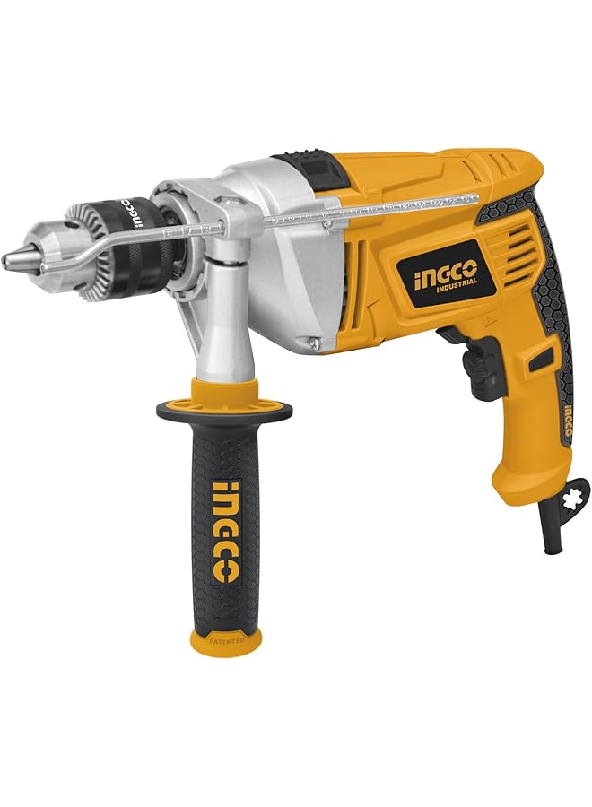 INGCO 1100W 13 Mm Professional Electric Hammer Drill For Wood Metal And Concrete Drilling Yellow Id11008 - Image 1