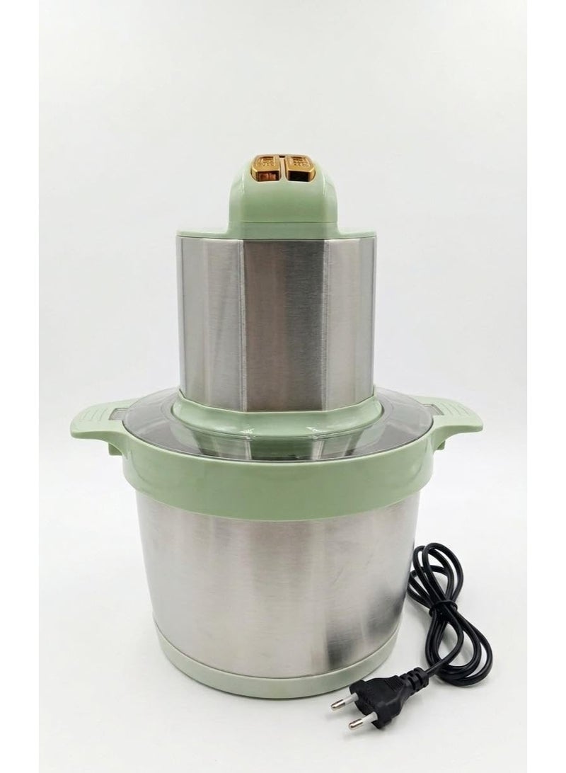 Meat grinder, electric meat grinder, electric grinder with a stainless steel bowl, light green color, versatile for the kitchen, 8 liters - Image 1