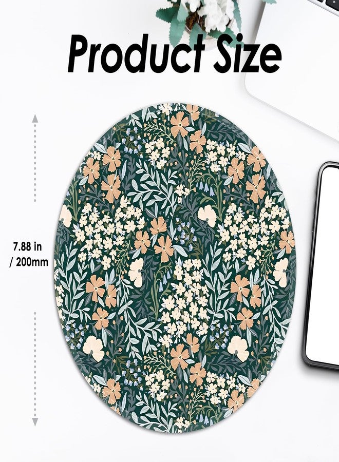 FROGIGO Cute Round Mouse Pad with Stitched Edge, Floral Aesthetic Mousepad for Women, Non-Slip Rubber Base Small Mouse Mat, Washable Desk Accessories for Office Home, 7.87 x 7.87 in-Vintage Wildflower - Image 3