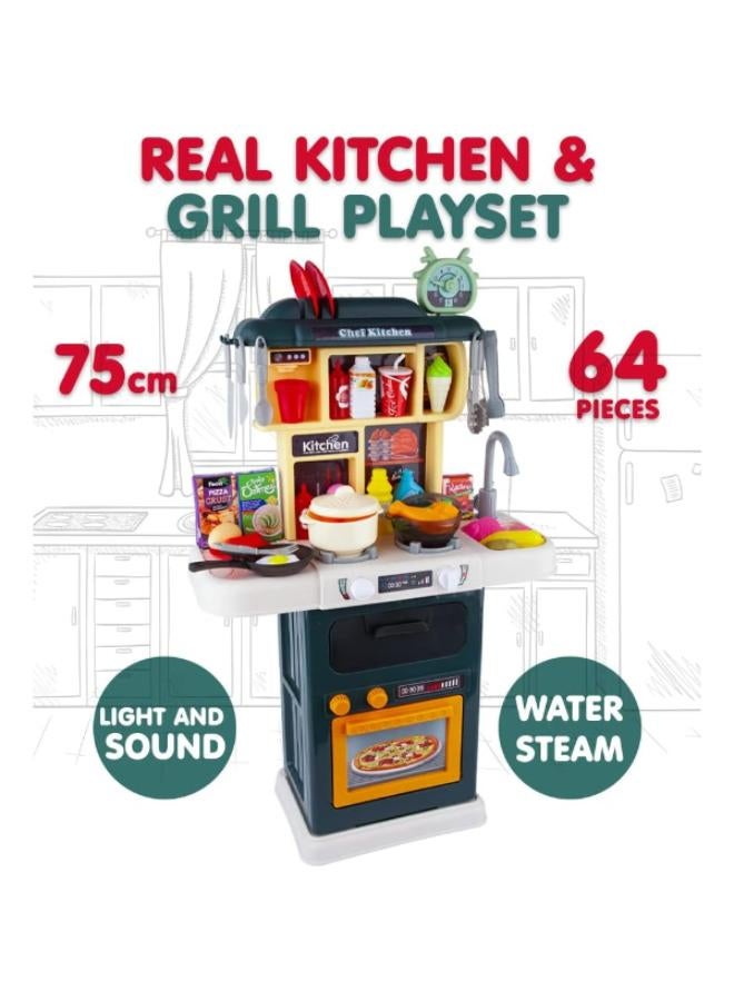 Children's kitchen consists of 64 pieces and size 75*48 cm - Image 1
