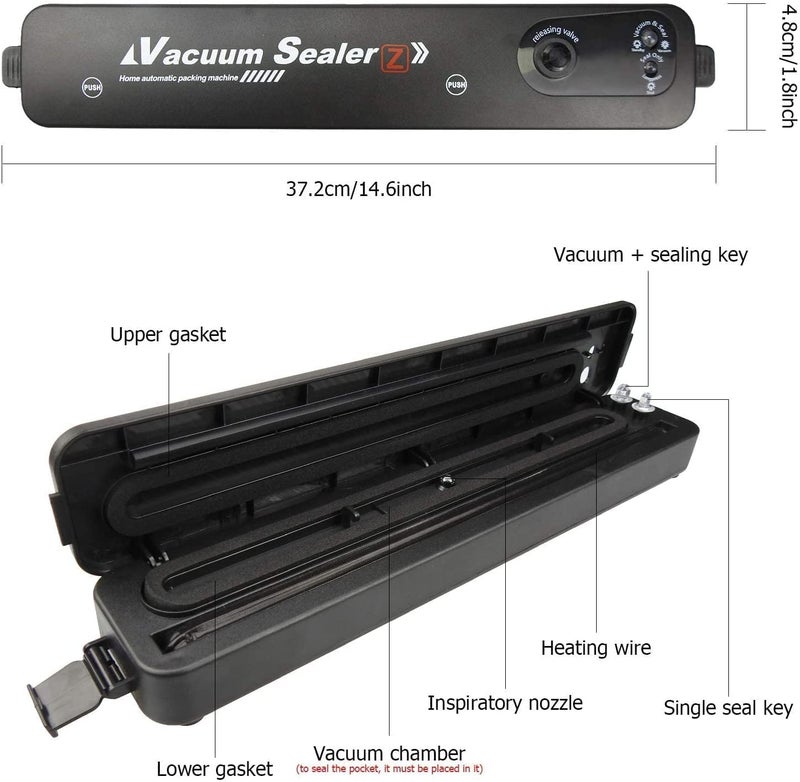 GHANU GHANU Vacuum Sealing Machine Plastic Bag Pouch Impulse Sealer For Packaging Packing Polythene Packet Package Seal For Table Top Vacuum Sealr  - Image 4