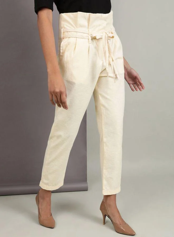 Freehand  Women Straight Fit Solid High-Rise Trousers for Women | Best Price UAE