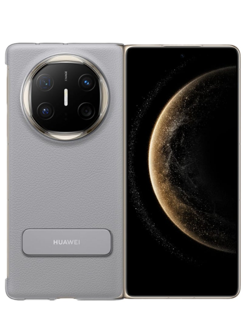 HUAWEI For Huawei Mate X6 Rotating Bracket Luxury Business Plating Leather Case for Huawei MateX6 Screen Protection Phone Cover Grey - Image 1