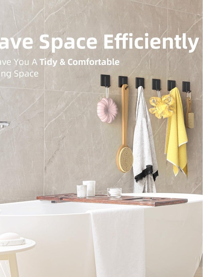 خطاطيف المناشف، 6 قطع خطاطيف لاصقة معززة، قوية ومقاومة للماء، خطاطيف جدارية لتعليق المناشف وغيرها - مثالية للحمام والمطبخ، تركيب سهل على الجدار - Image 1