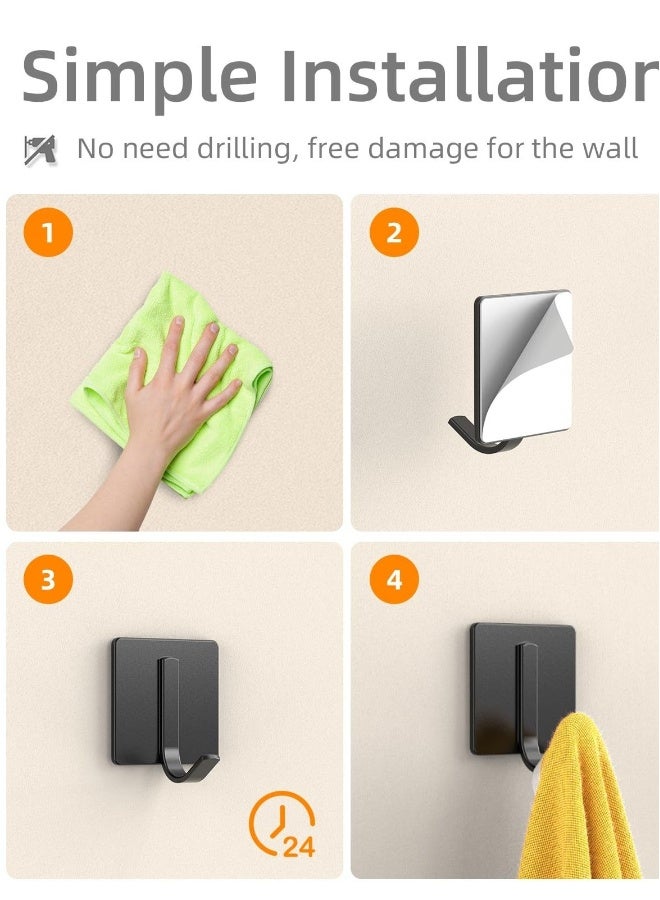 خطاطيف المناشف، 6 قطع خطاطيف لاصقة معززة، قوية ومقاومة للماء، خطاطيف جدارية لتعليق المناشف وغيرها - مثالية للحمام والمطبخ، تركيب سهل على الجدار - Image 2