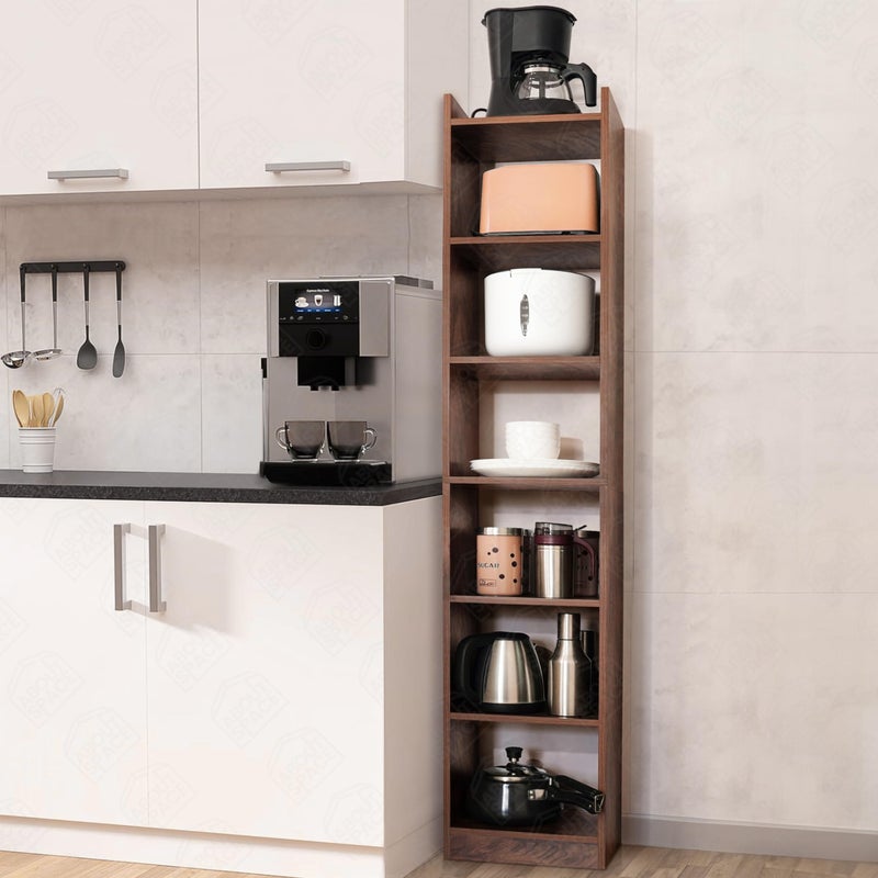 ABOUT SPACE Book Shelf for Home - 6 Tier Cube Book Shelves, Engineered Wood Book Rack for Study Room, Book Organizer Stand for Library, Bedroom, Living Room, Office (L 33 x B 24 x H 178.5cm -Walnut) - Image 3