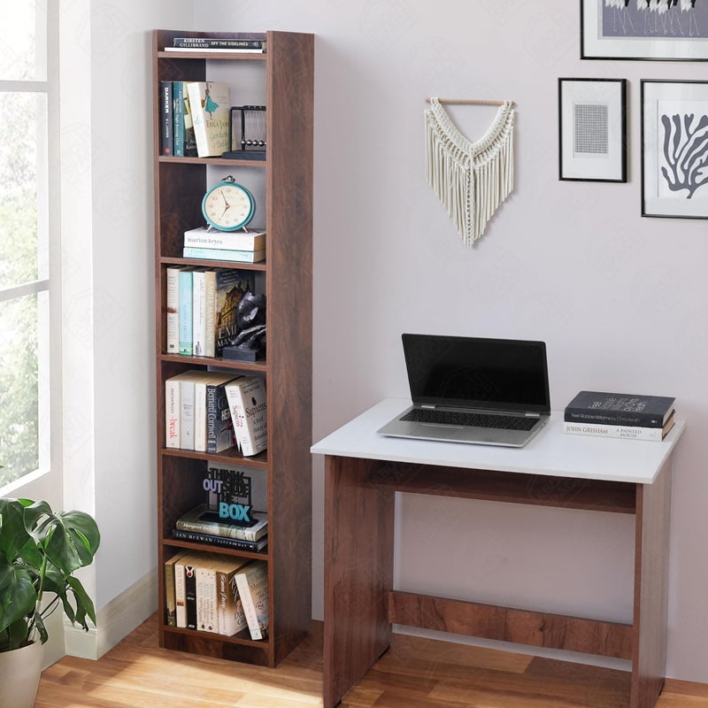 ABOUT SPACE Book Shelf for Home - 6 Tier Cube Book Shelves, Engineered Wood Book Rack for Study Room, Book Organizer Stand for Library, Bedroom, Living Room, Office (L 33 x B 24 x H 178.5cm -Walnut) - Image 5