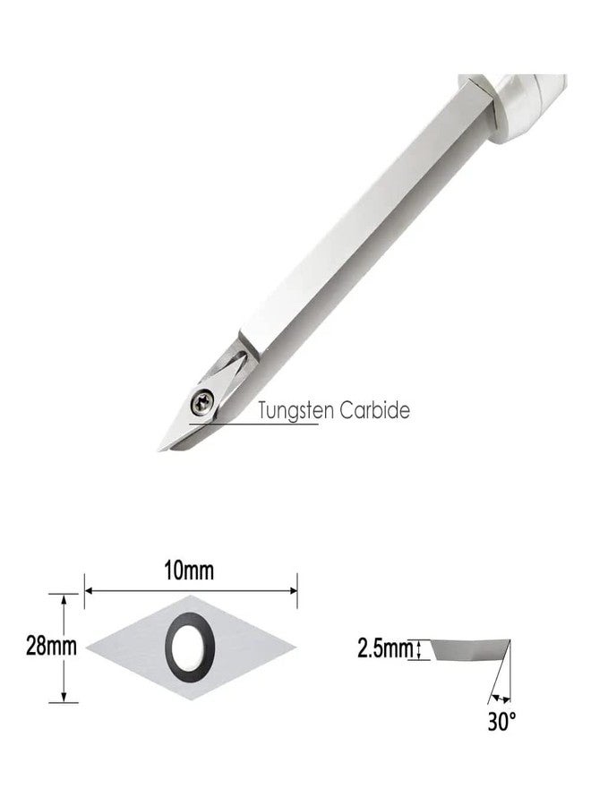 CDBP Diamond Carbide Replacement Insert cutter for woodturning, 10 x 28- Dia4.3mm with Sharp Point Indexable carbide cutter fits For Detailer Wood Turning Tools, 10pcs - Image 3
