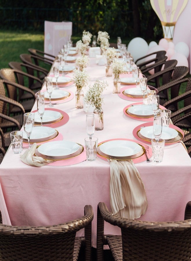 Moinchore 100 Pcs Pink Paper Place Mats Disposable Paper Placemats Wedding Bridal Shower Halloween Thanksgiving Winter Holiday Birthday Party Supplies Home Dinning Decor(Wedding Pink,13 Inch) - Image 5