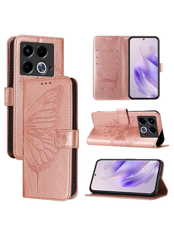 اس-توب جراب لهاتف Infinix Note 40 5G، جراب هاتف جلدي منقوش بنقشة الفراشة - Image 1