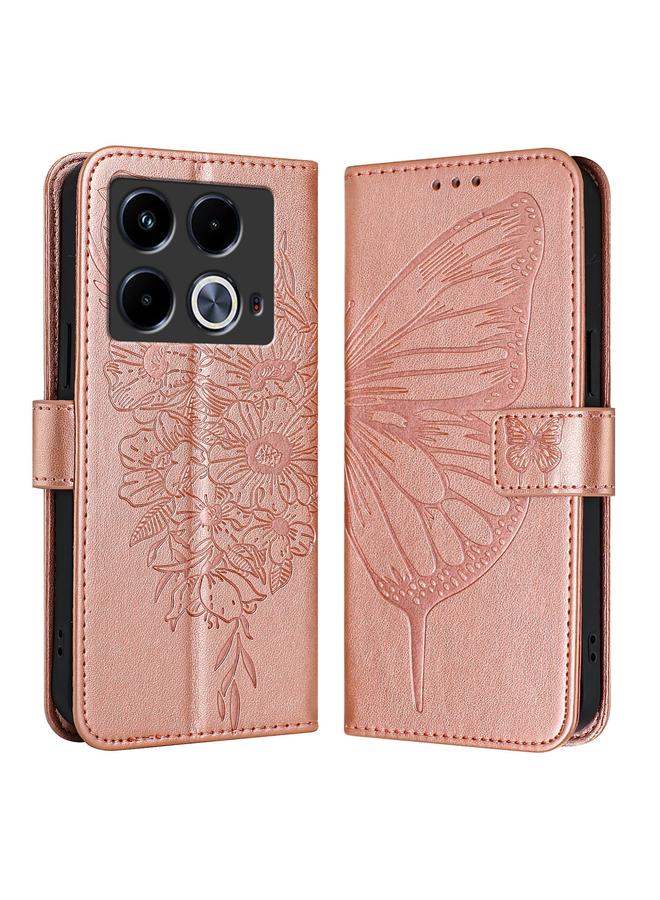 اس-توب جراب لهاتف Infinix Note 40 5G، جراب هاتف جلدي منقوش بنقشة الفراشة - Image 2