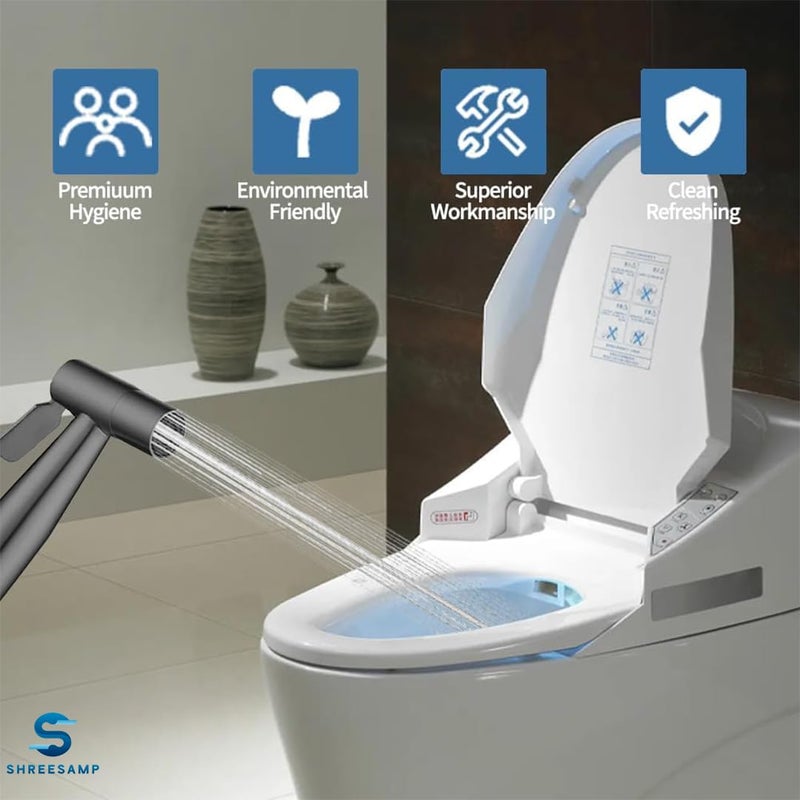 SHREESAMP Sanitary Faucet Black Matle Finish Type Health Faucet Set Hand Held Bidet 1In2Out Dual Cleaning The Toilet Washing Kit Bathroom Corners Sprayer Mini Shower Tap 265x215x8 CM - Image 5