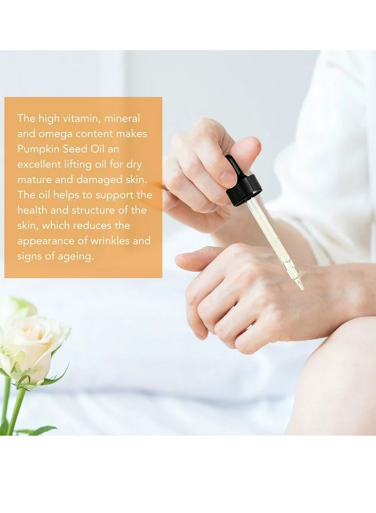 ALIVER 2 Pcs Pumpkin Seed Oil for Skin and Hair Growth Organic 100% Pure RAW Cold Pressed Pumpkin Seed Oil for Anti Aging Wrinkle Massage Oil Hair and Scalp Care Vitamin E Oil for Skin and Hair - Image 2