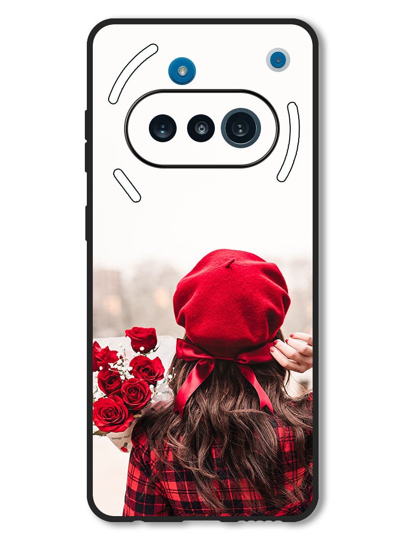 Theodor Case Compatible with Nothing Phone 3a Protection Shockproof Bumper Cover Holding Flowers - Image 1