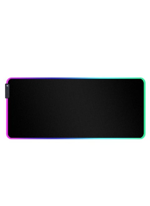 Gaming Mouse Pad, Extra Large Soft Led Extended Mouse Pad (10 Lighting Modes), Anti-Slip Rubber Base Computer Keyboard Mat, Black, 400*900*4mm