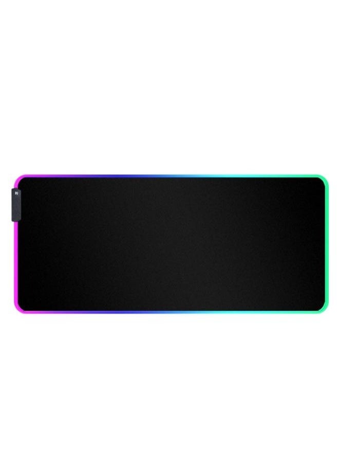 Gaming Mouse Pad, Extra Large Soft Led Extended Mouse Pad (10 Lighting Modes), Anti-Slip Rubber Base Computer Keyboard Mat, Black, 400*900*4mm