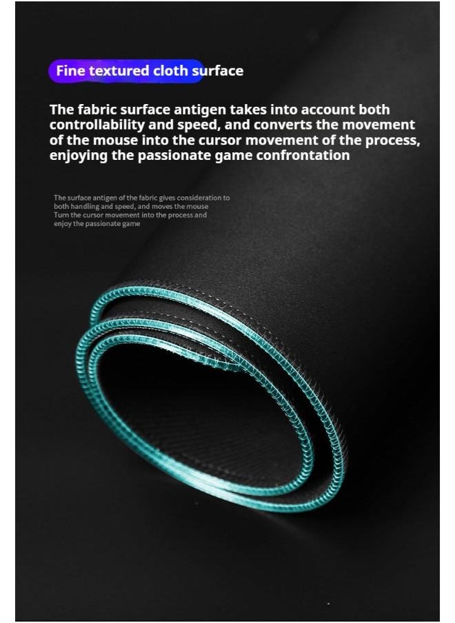 Gaming Mouse Pad, Extra Large Soft Led Extended Mouse Pad (10 Lighting Modes), Anti-Slip Rubber Base Computer Keyboard Mat, Black, 400*900*4mm
