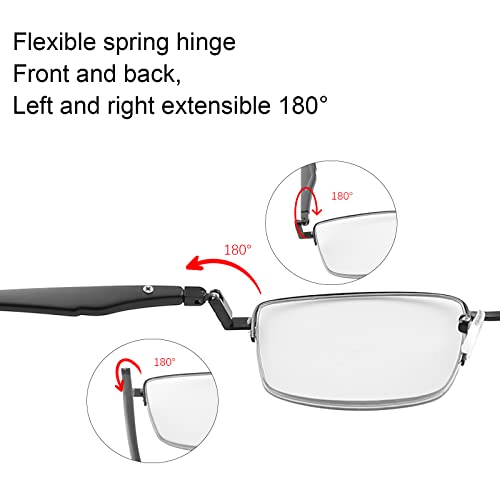 MIRYEA Photochromic Progressive Multifocus Reading Glasses W Spring Hinges 180 Transition Multifocal UV400 Sunglasses Sun Readers Blue Light Blocking Computer Eyeglasses Anti Glare Presbyopia for Men Women - Image 3