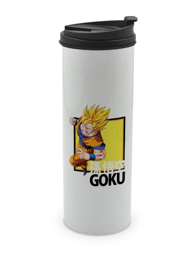 LIT Dragon Ball Z White Tumbler for Hot Drinks Dragon Ball Z White Tumbler Goku Travel Coffee Tumbler Super Saiyan Kakarotto-Dragon Ball GT - Image 1