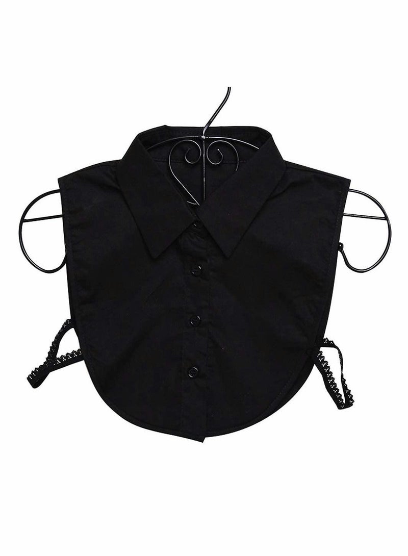 2 Pcs Fashion Elegant Basic Shirts Fake False Collar for Women Girls Dresses Sweaters Blouse Office Leisure Business Banquet Daily Wearing Black + White - Image 3