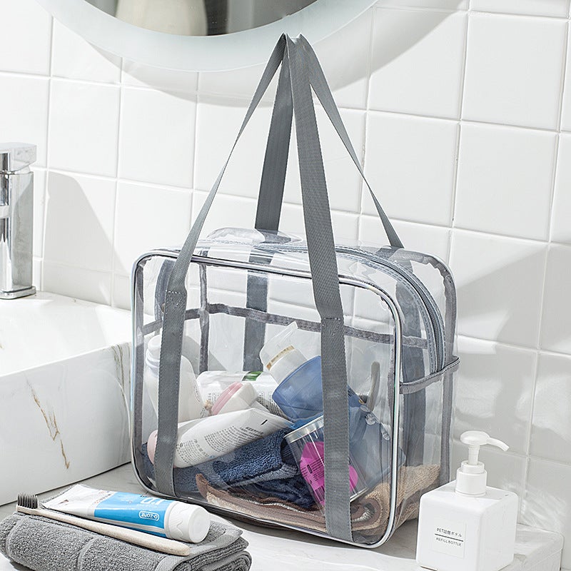 Large Capacity Tote Bag Transparent Wash Bag Pvc Handbag Storage Cosmetic Bag Bath Bag Waterproof Travel Storage - Image 5