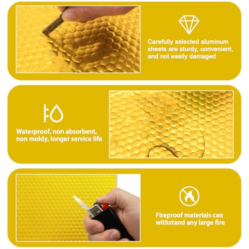 STHIRA® 3PCS Sound Deading Material for Car, Self-Adhesive Backing 50x40cm Aluminum Foil Coating Honeycomb Composite Damping Sheet, Automotive Sound Deadener Noise Insulation Vibration Dampening - Image 3