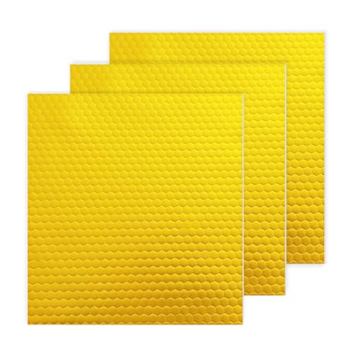 STHIRA® 3PCS Sound Deading Material for Car, Self-Adhesive Backing 50x40cm Aluminum Foil Coating Honeycomb Composite Damping Sheet, Automotive Sound Deadener Noise Insulation Vibration Dampening - Image 1
