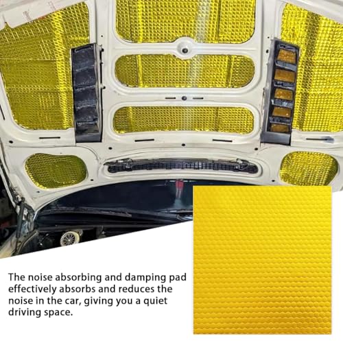 STHIRA® 3PCS Sound Deading Material for Car, Self-Adhesive Backing 50x40cm Aluminum Foil Coating Honeycomb Composite Damping Sheet, Automotive Sound Deadener Noise Insulation Vibration Dampening - Image 5
