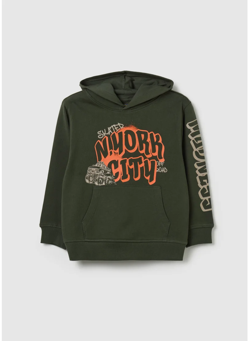 Ovs Sweatshirt with hood and ''N. YORK CITYâ€ print