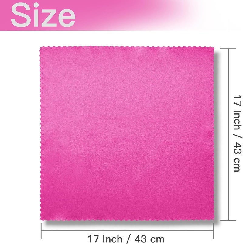 VACVELT Hot Pink SatinNapkins (100 Pack) 17x17 Inch Wedding Napkins, Scalloped Elegant Dinner Square Table Napkins for Restaurant Banquet Party - Image 5