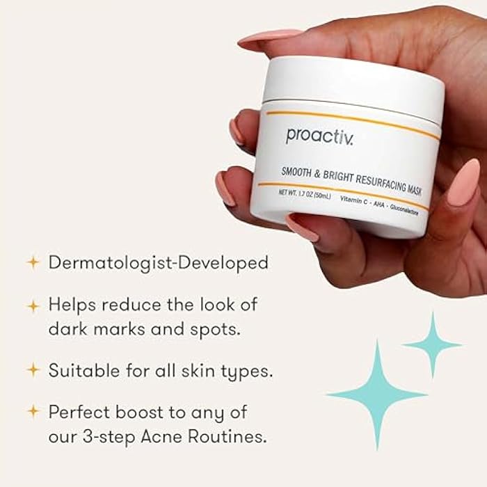 Proactiv Smooth & Bright Resurfacing Vitamin C Face Mask - Targets Post Acne Dark Marks, Hyperpigmentation, Rough Texture, Formulated for Acne-Prone Skin, 1.7 Oz - Image 3